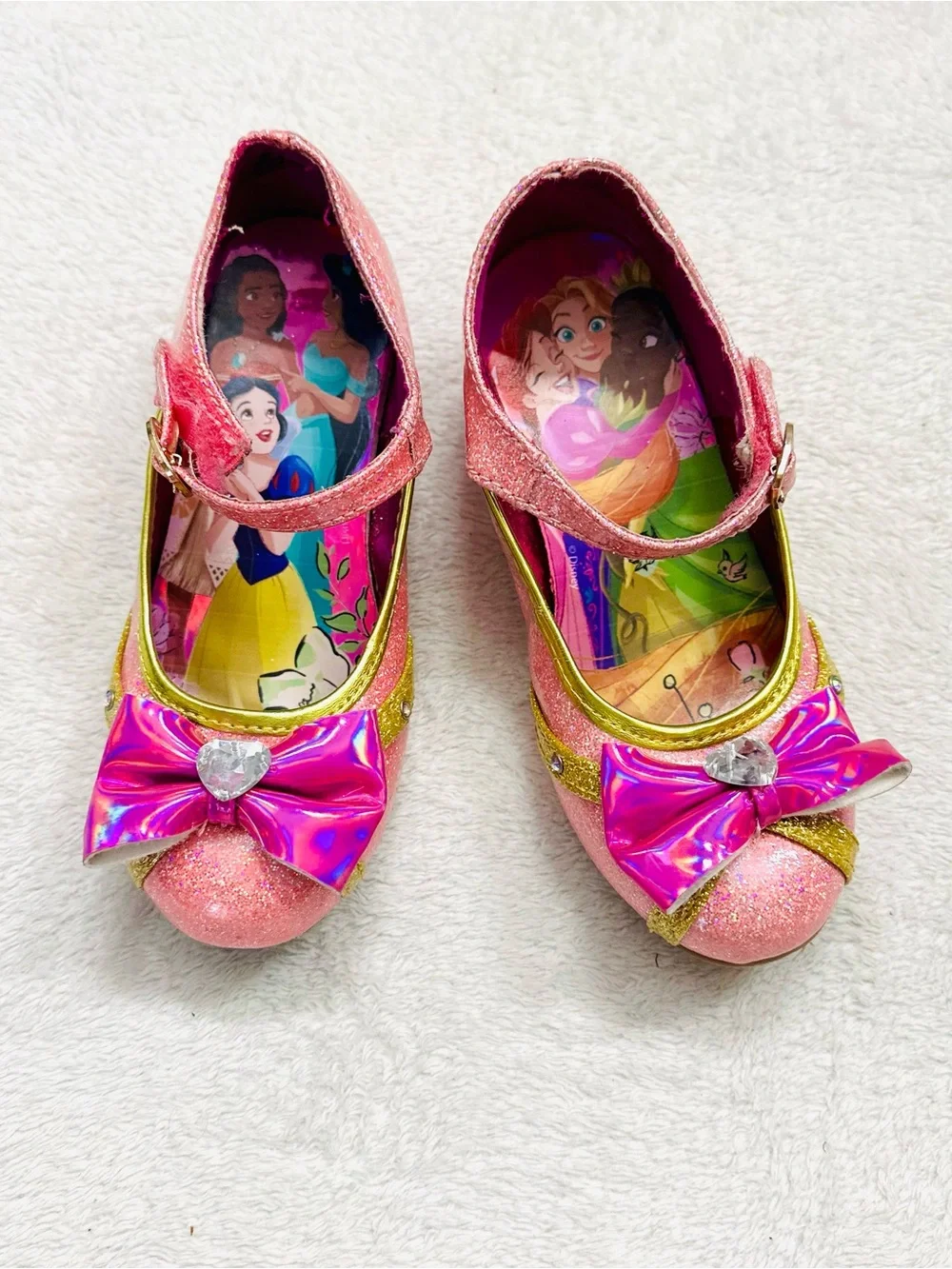 Disney Princess Toddler Girl Low Heel Dress Up Shoes Size 10 Very Cute